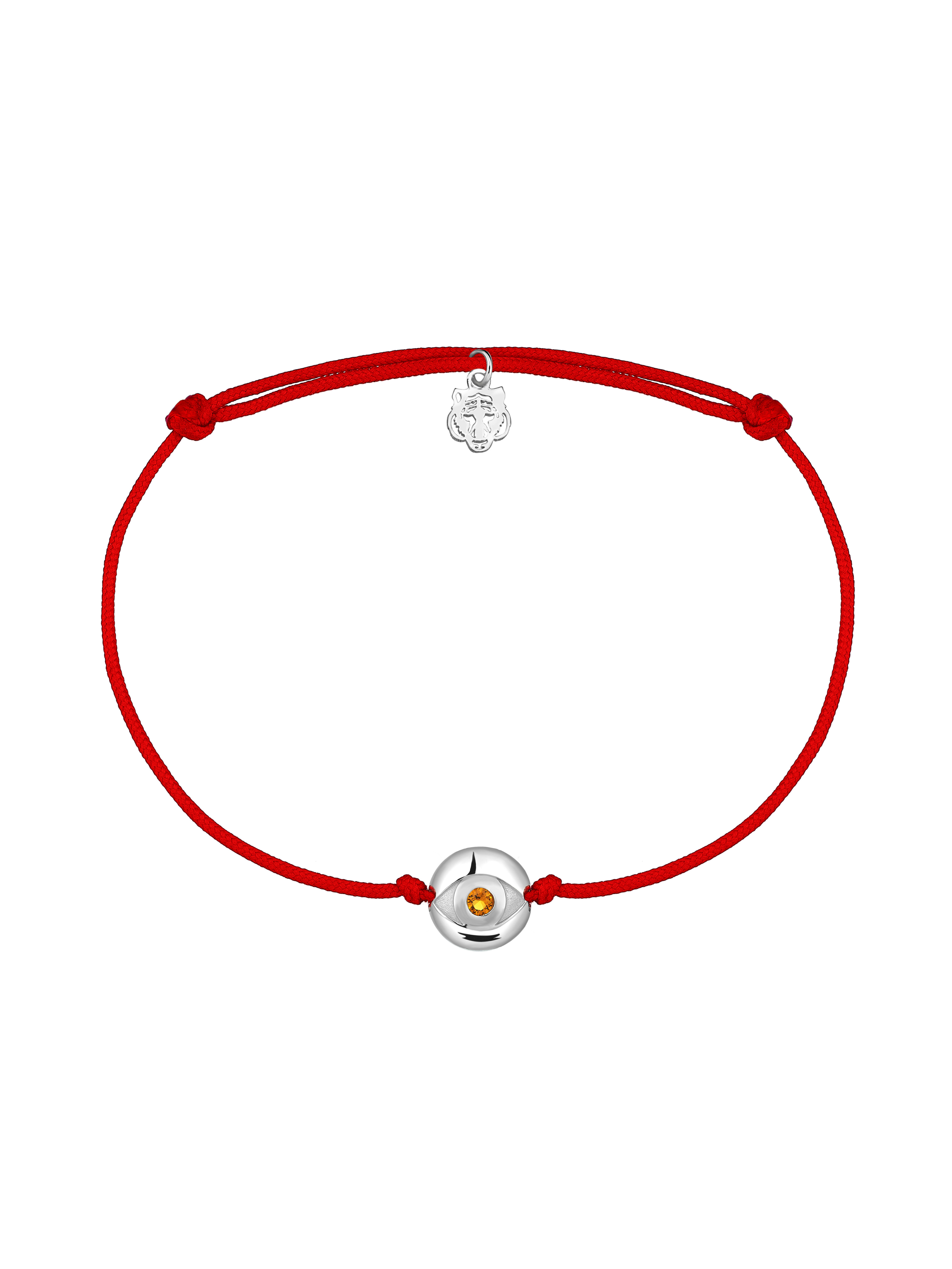 Kaplan Göz Kırmızı İp Bileklik