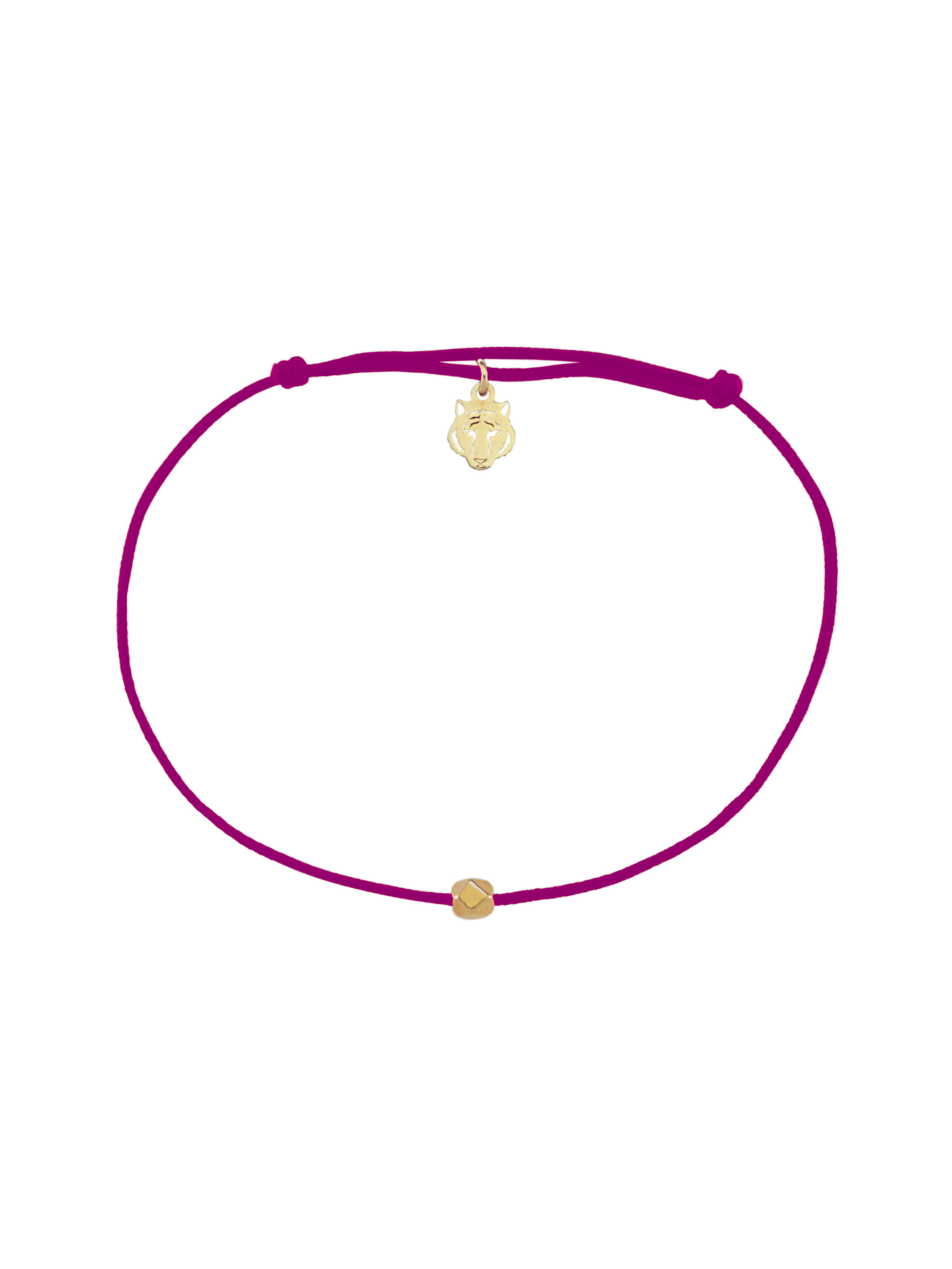 Altın Gümüş Mor İp Bileklik