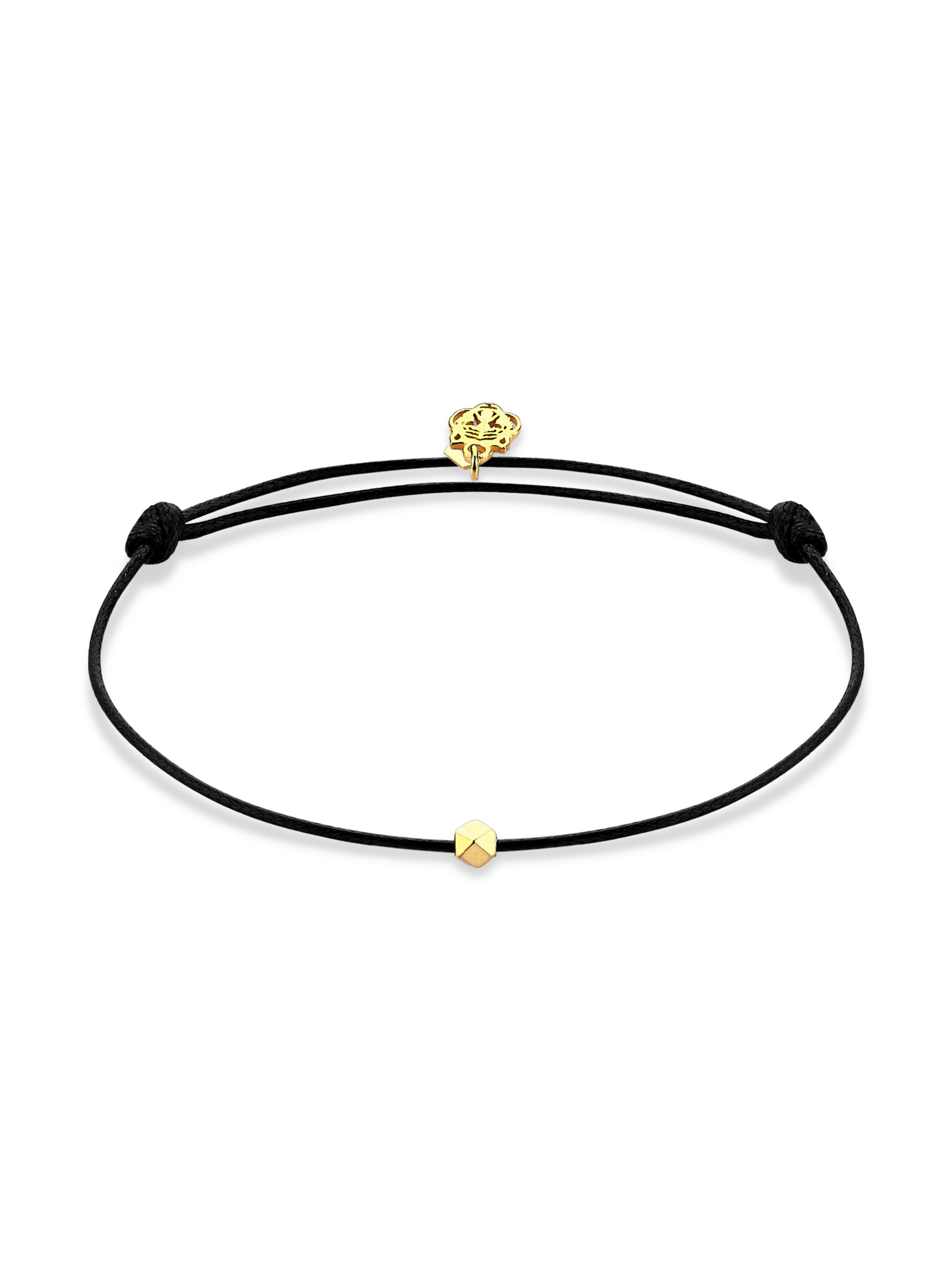 14 Ayar Altın Siyah İp Bileklik