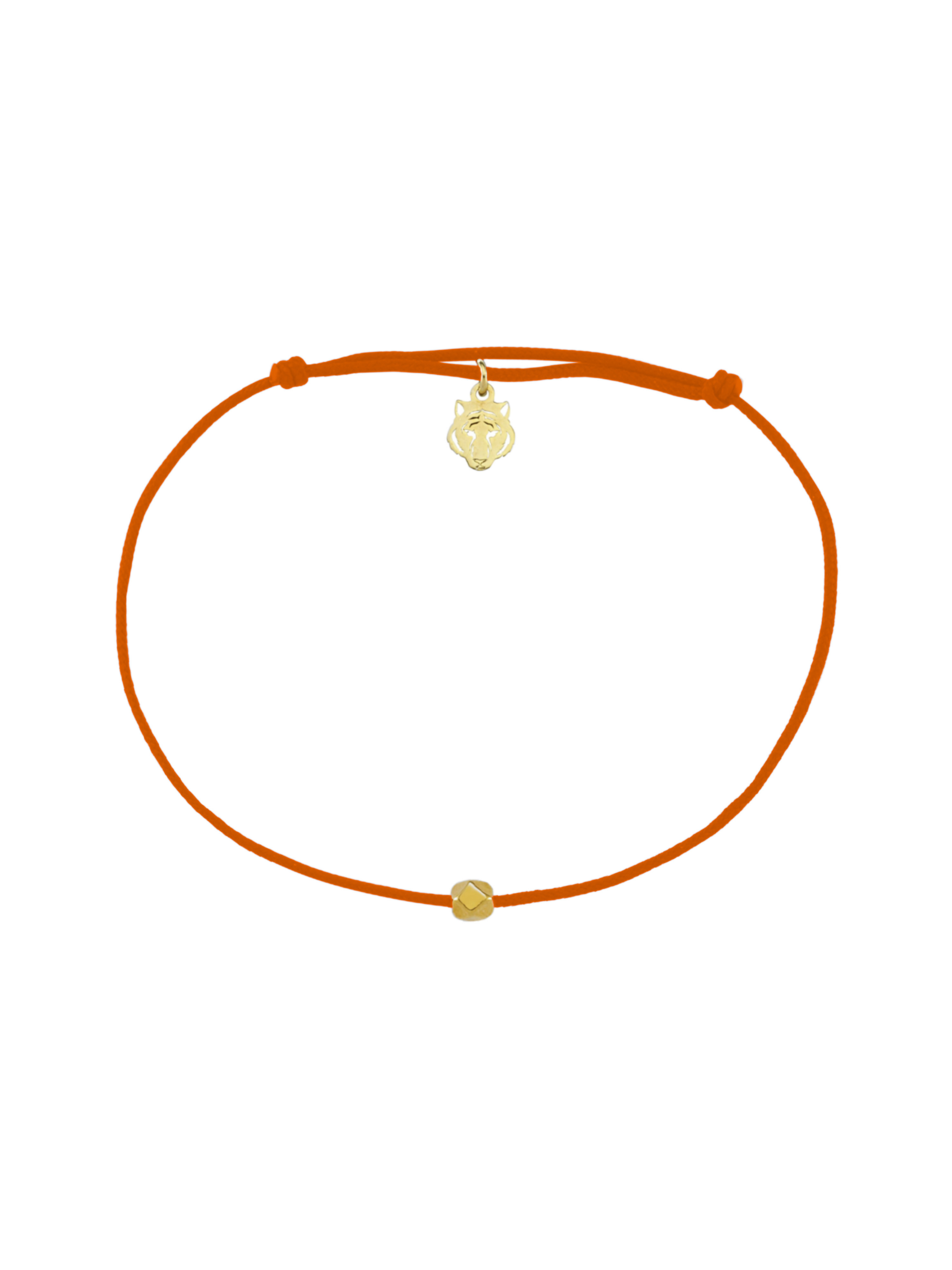 Altın Gümüş Turuncu İp Bileklik