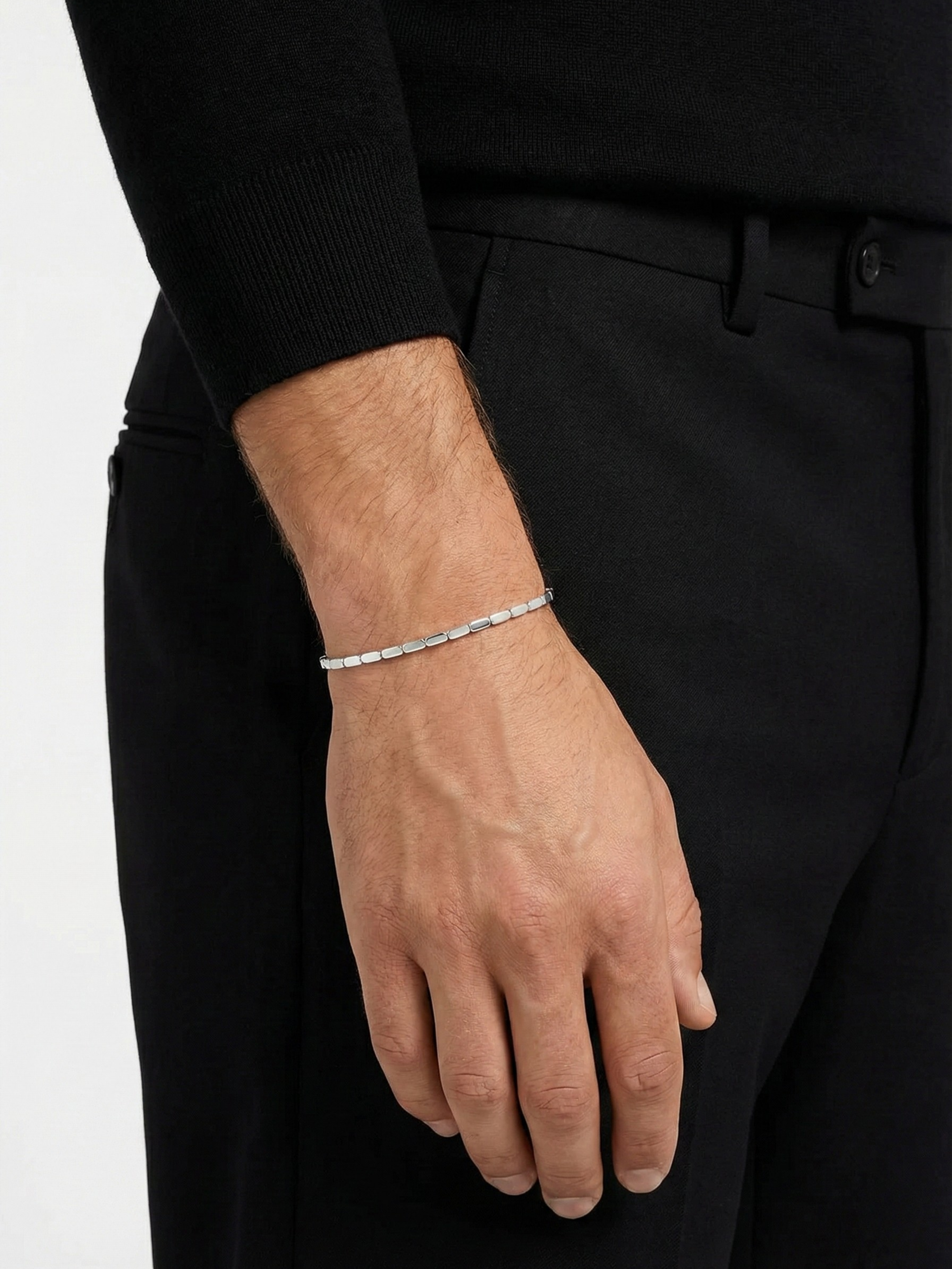 Gümüş Kaplan Charm Cylinder Bileklik