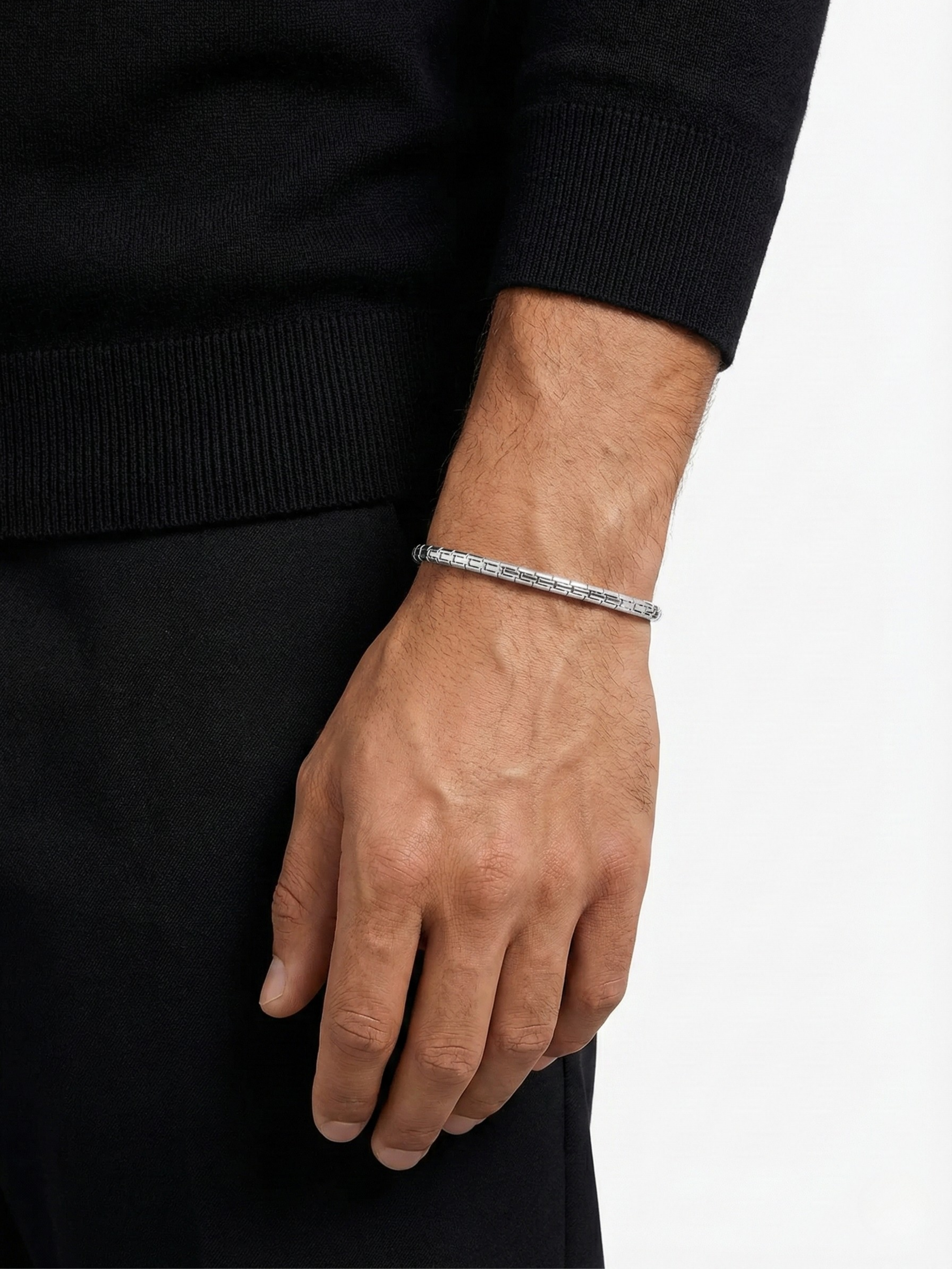 Gümüş Kaplan Charm Delta Bileklik