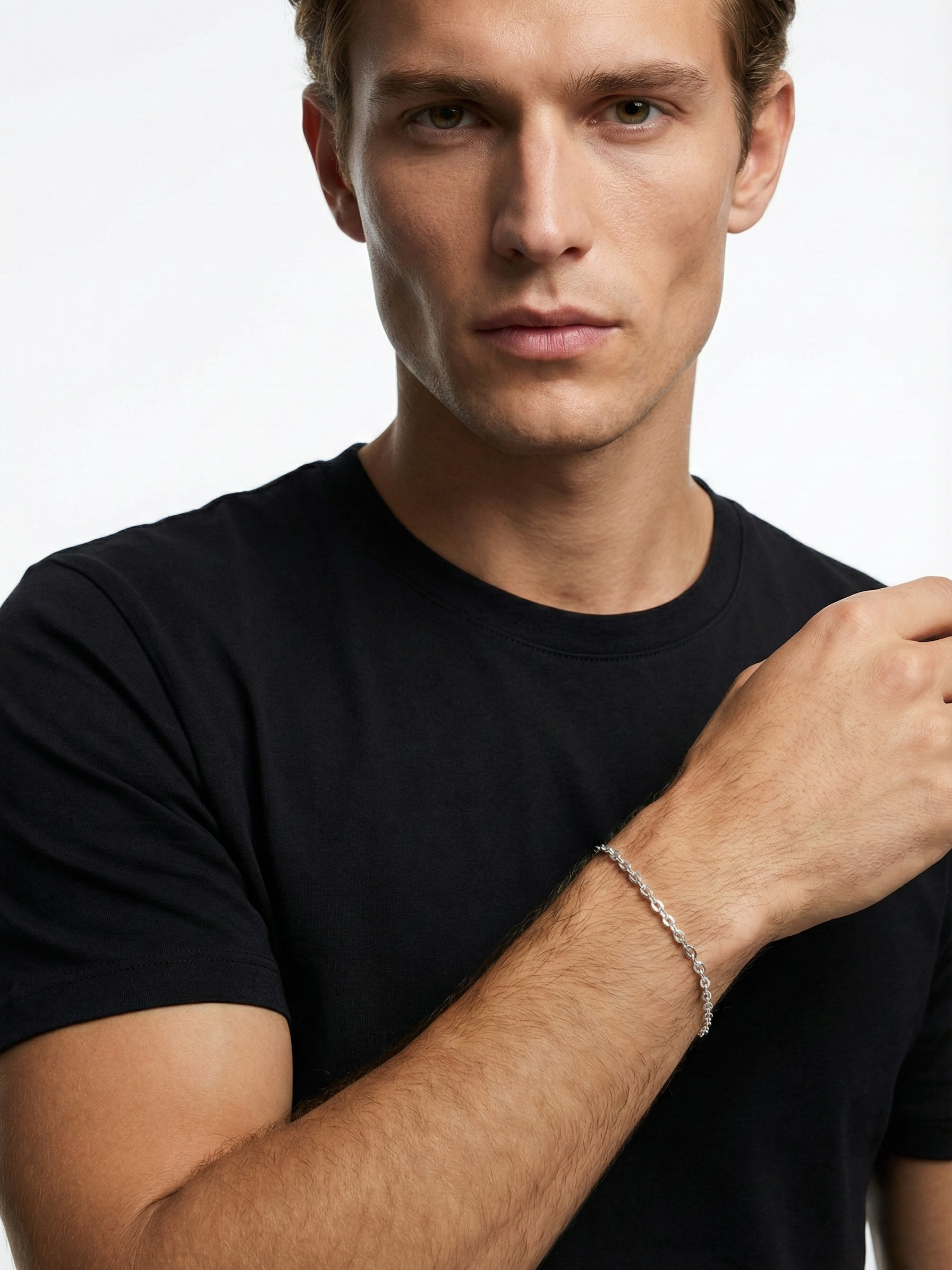 Gümüş Kaplan Charm Palm Zincir Bileklik