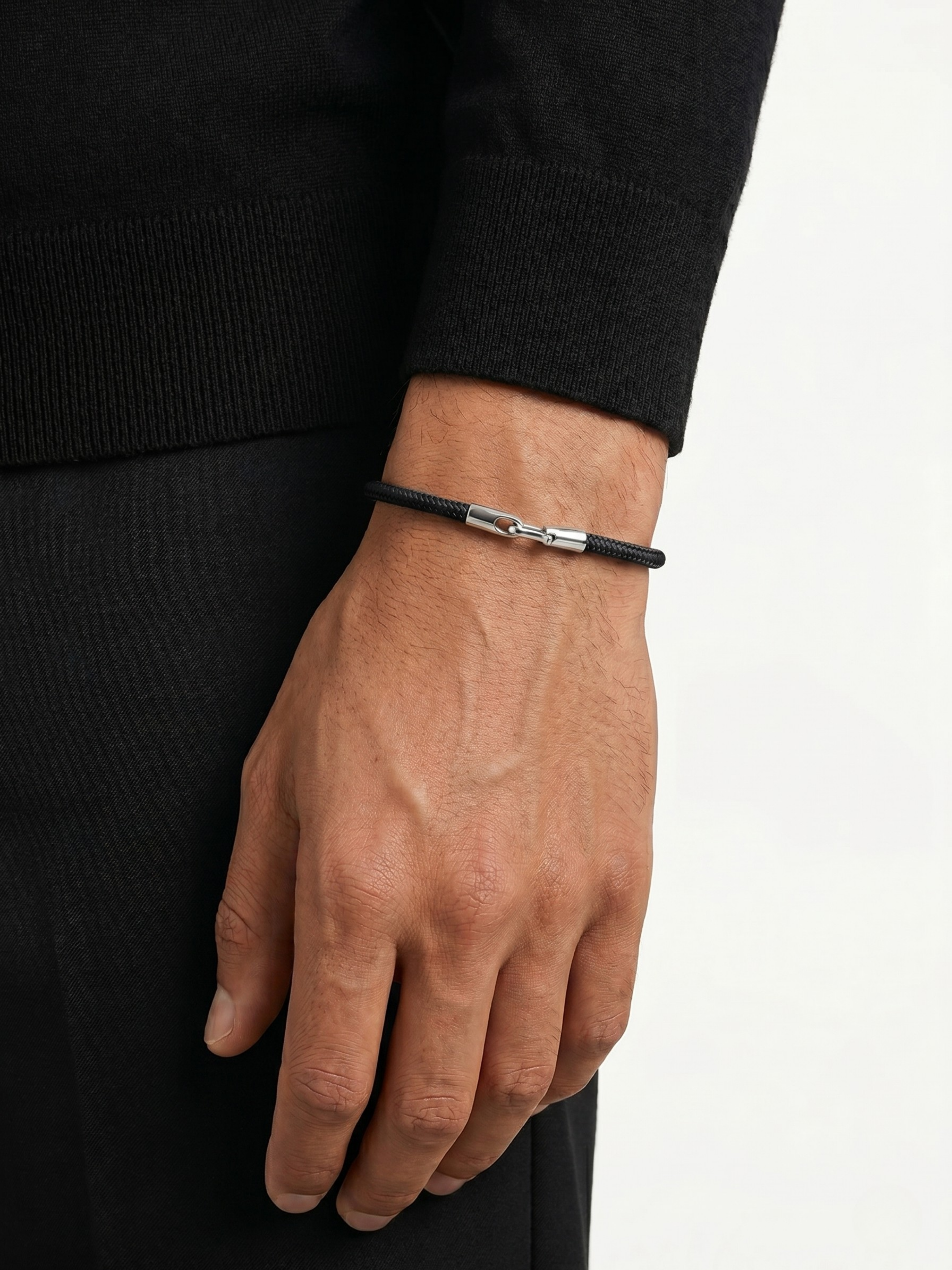 Locklink Siyah İp Bileklik