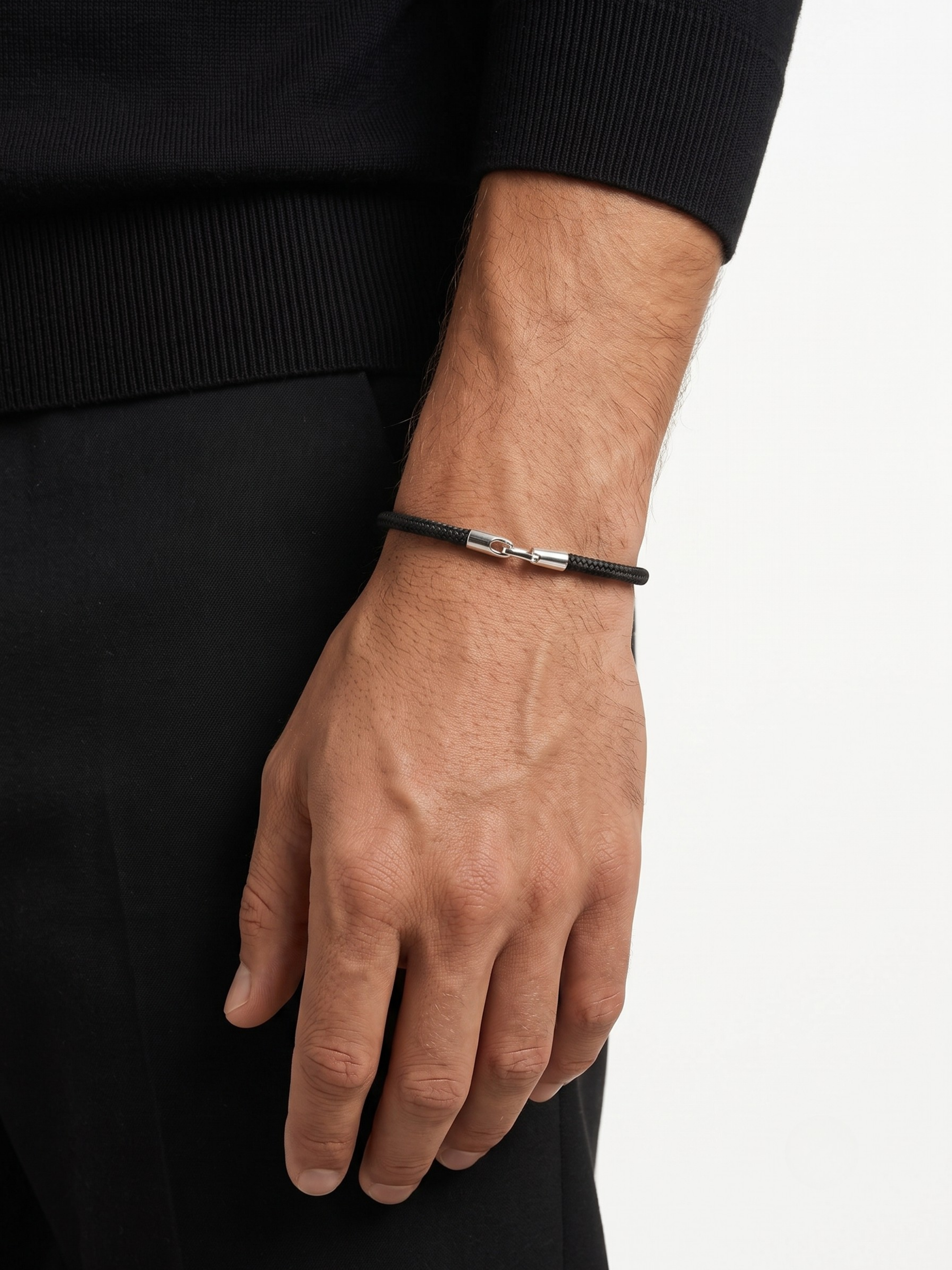 Locklink Siyah İp Bileklik