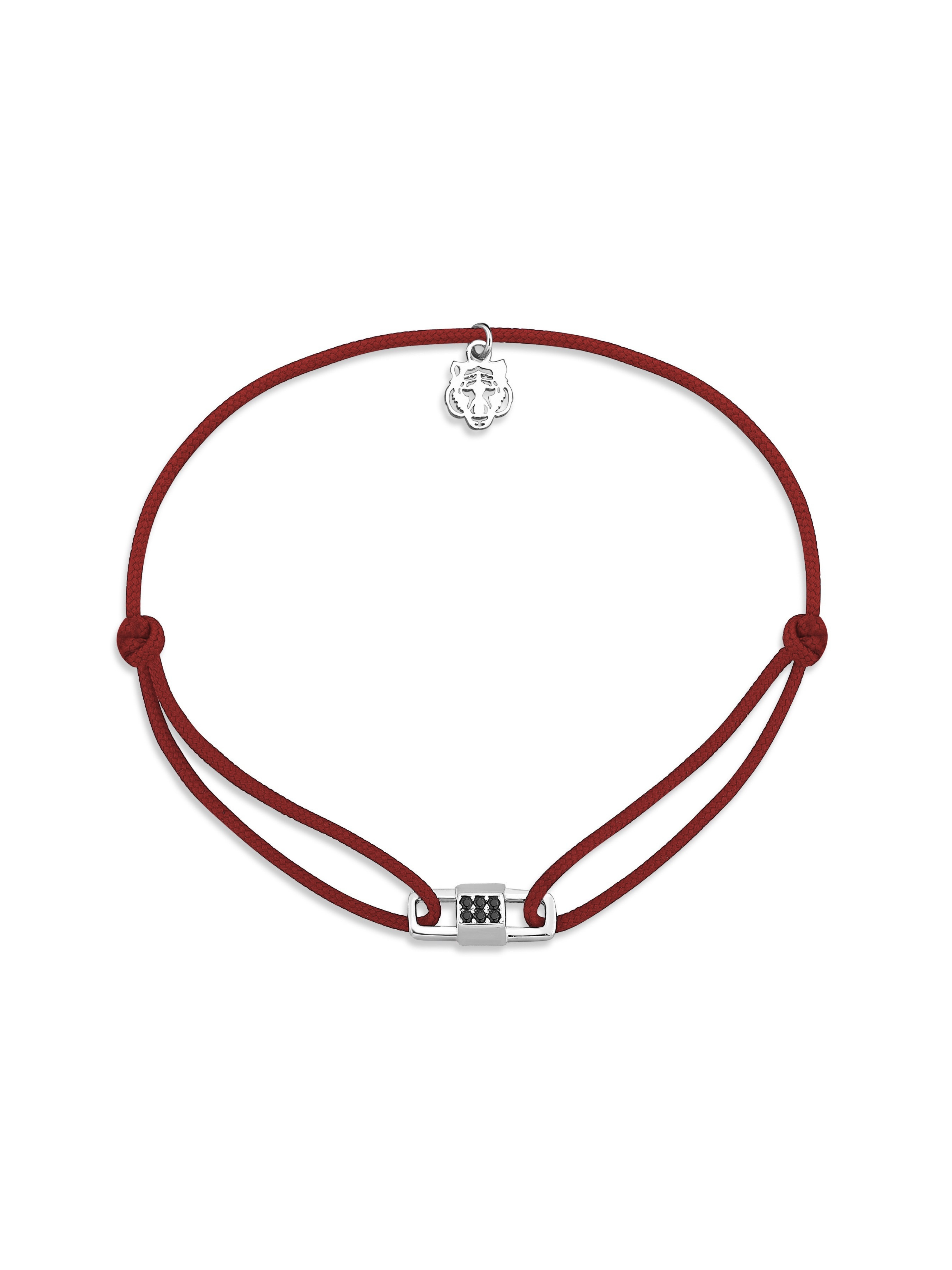 Capsule Taşlı Bordo İp Bileklik