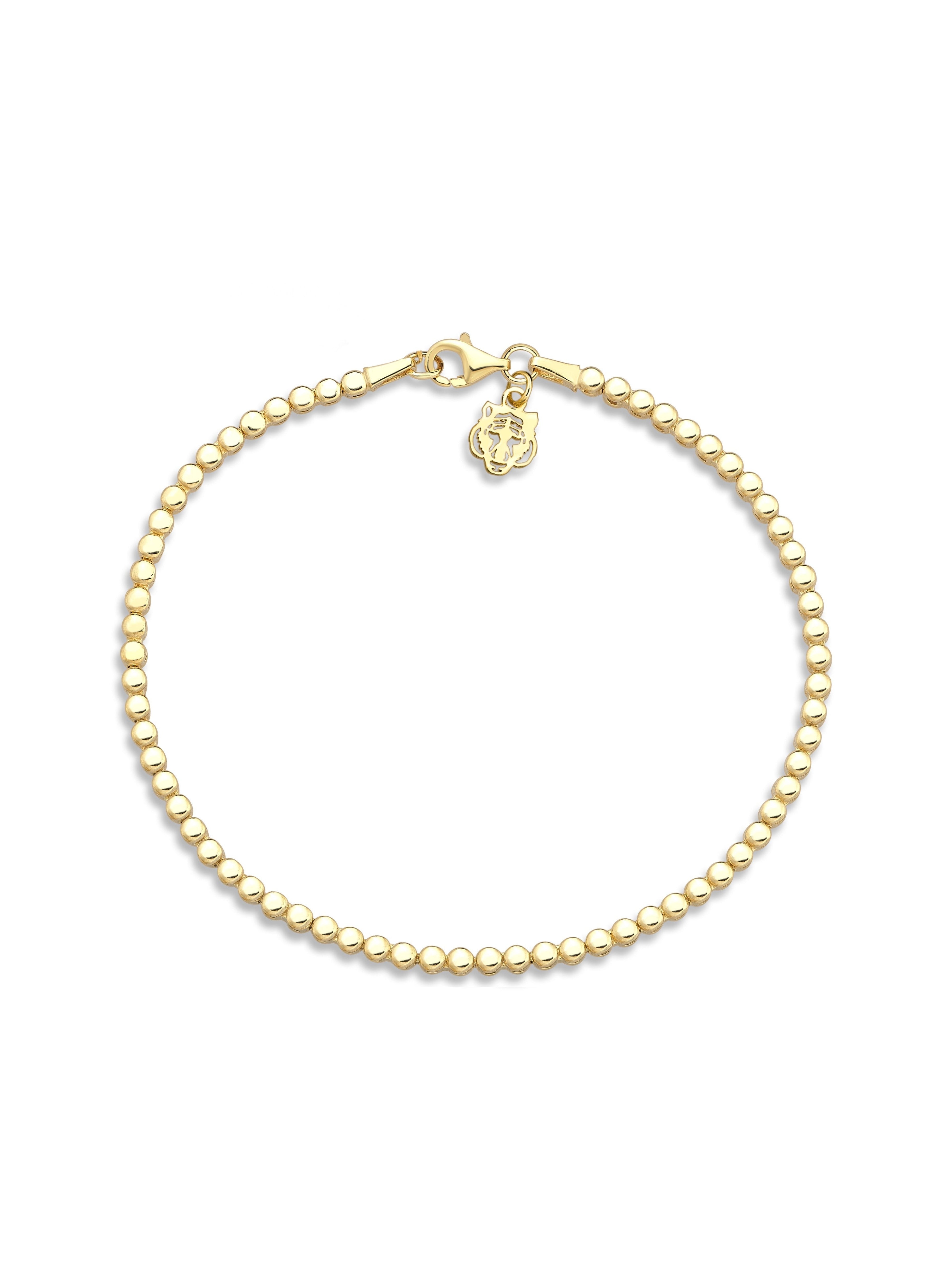Gold Plated Tiger Charm Round Bracelet