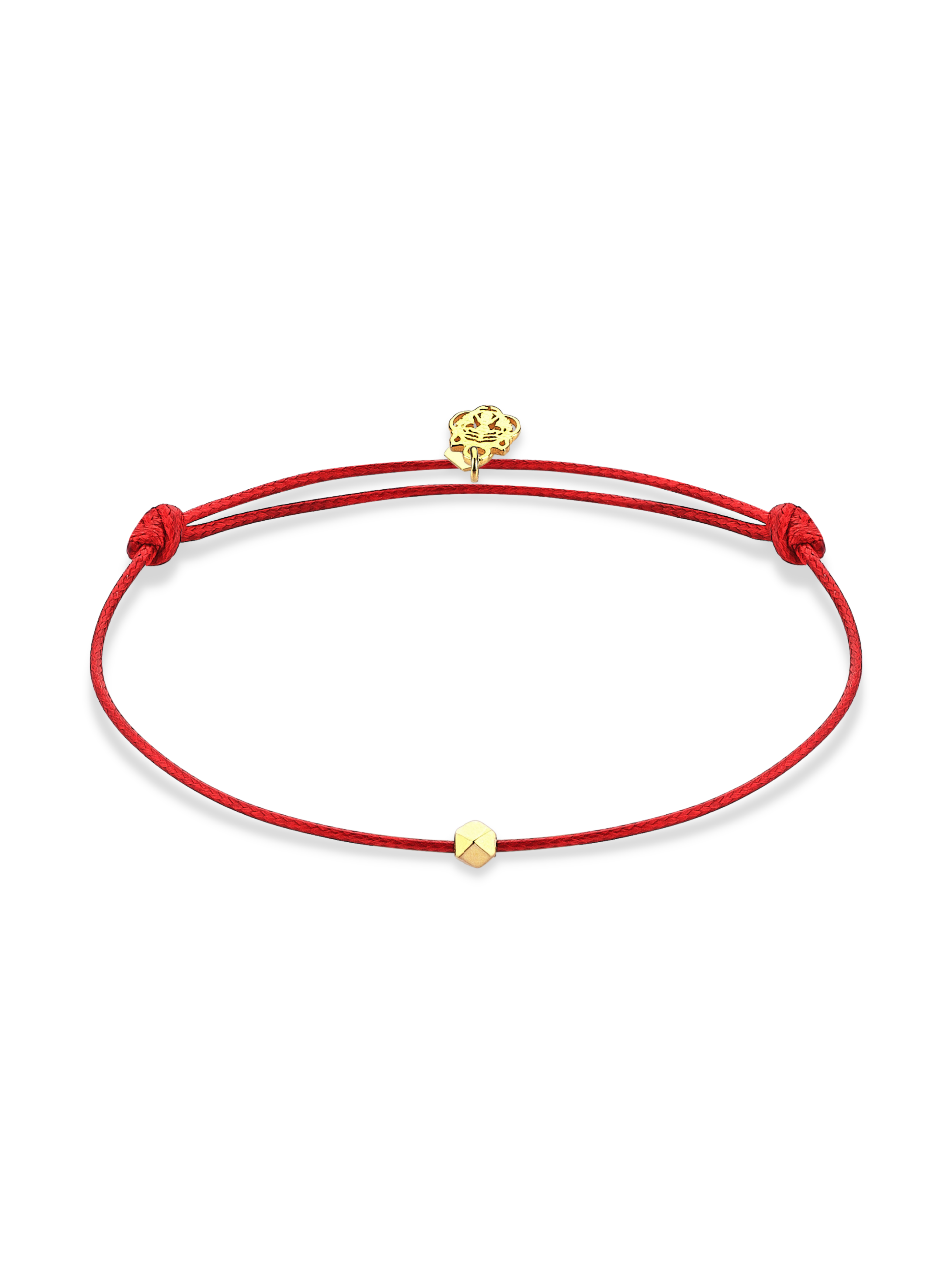 14 Ayar Altın Kırmızı İp Bileklik