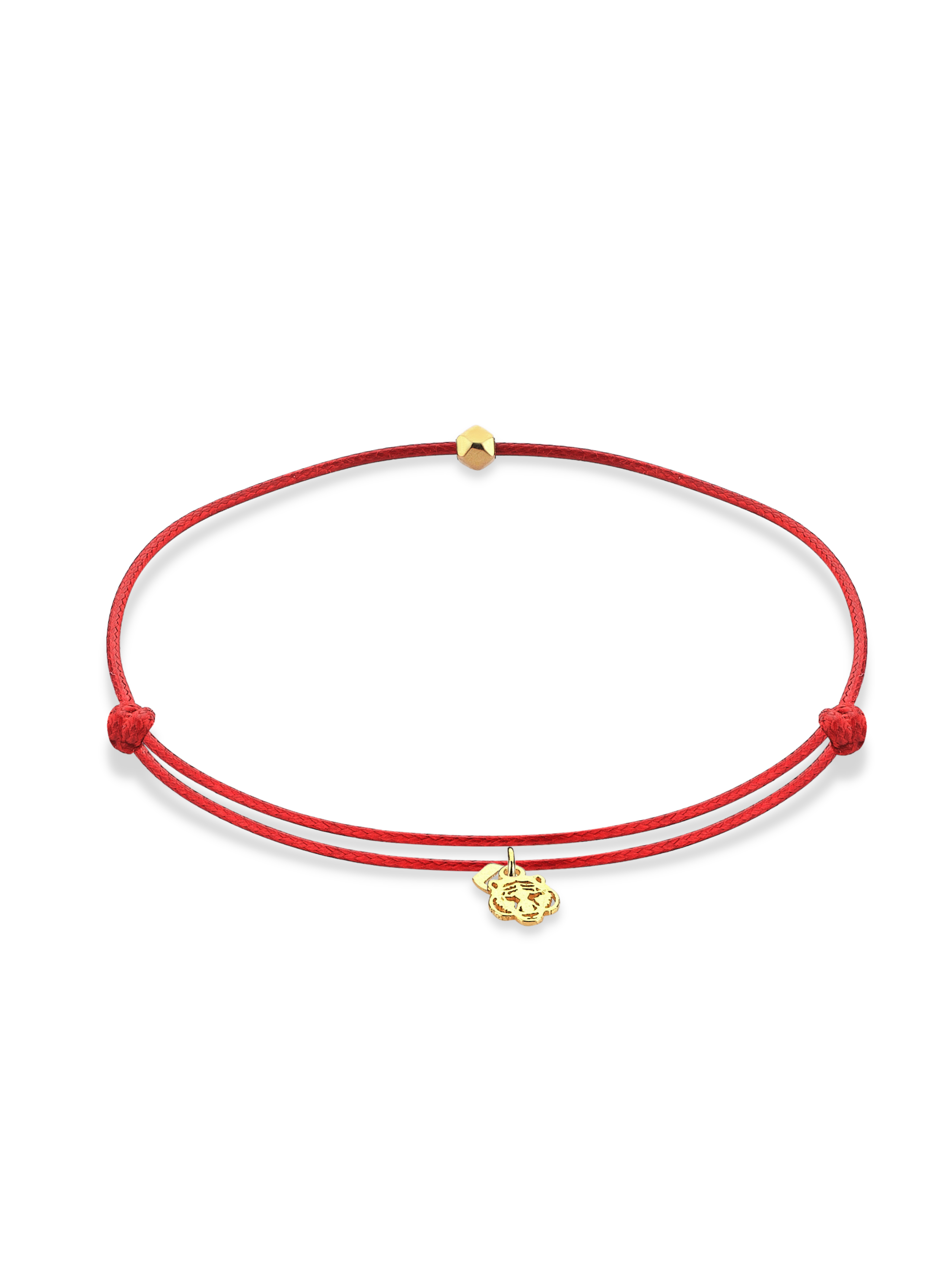 14 Ayar Altın Kırmızı İp Bileklik