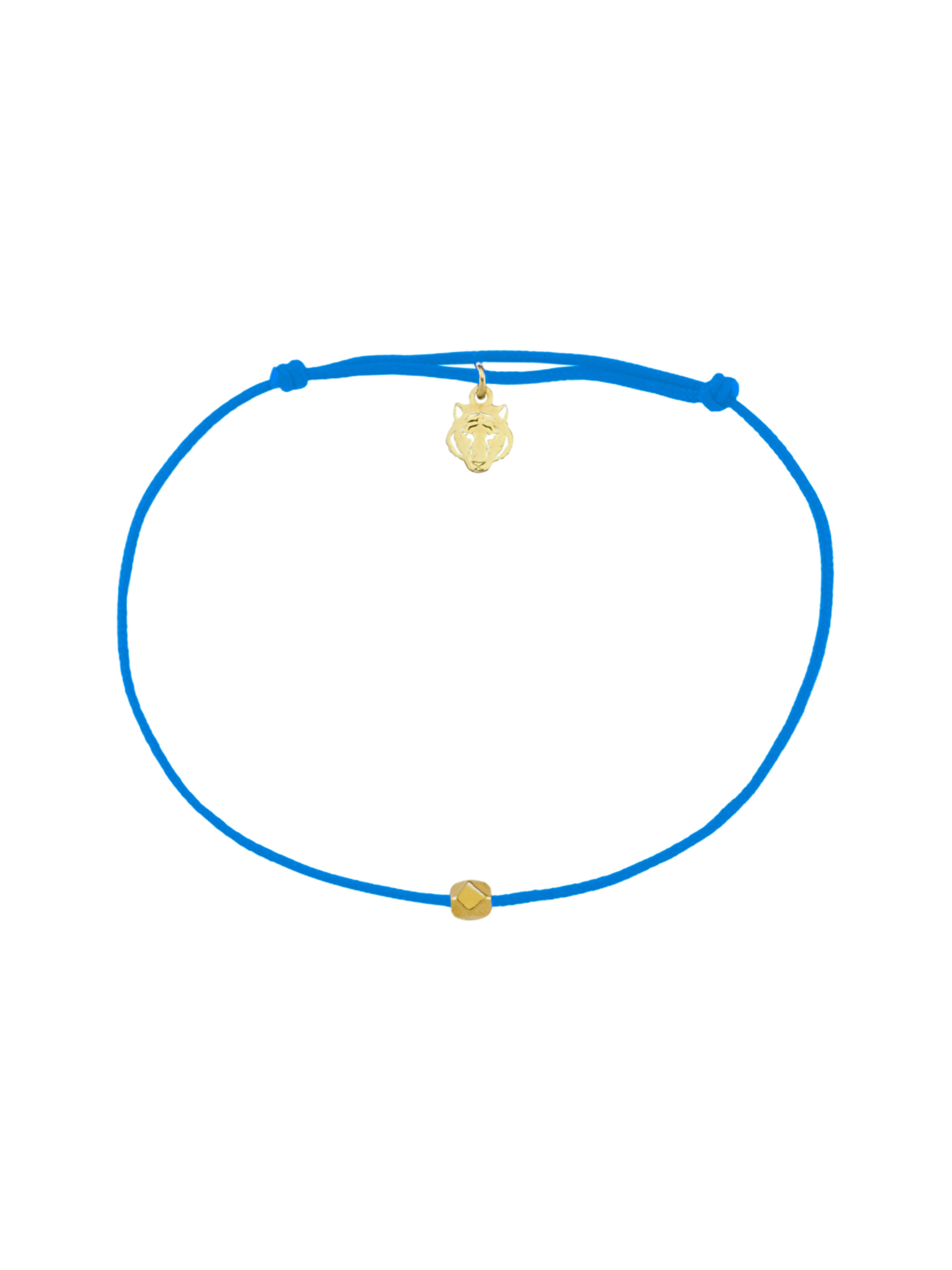 Gold Plated Silver Blue Rope Bracelet
