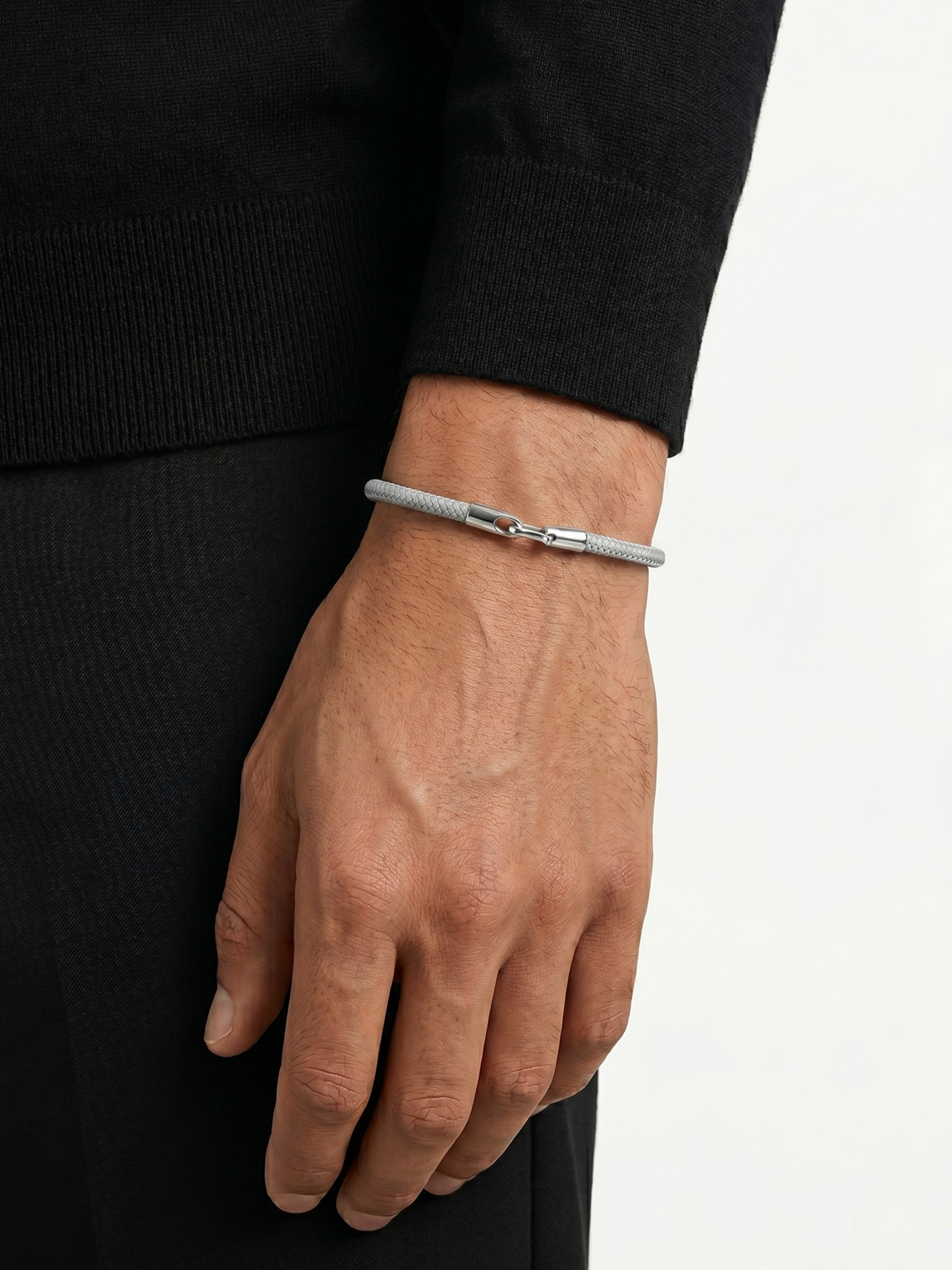 Locklink Gri İp Bileklik