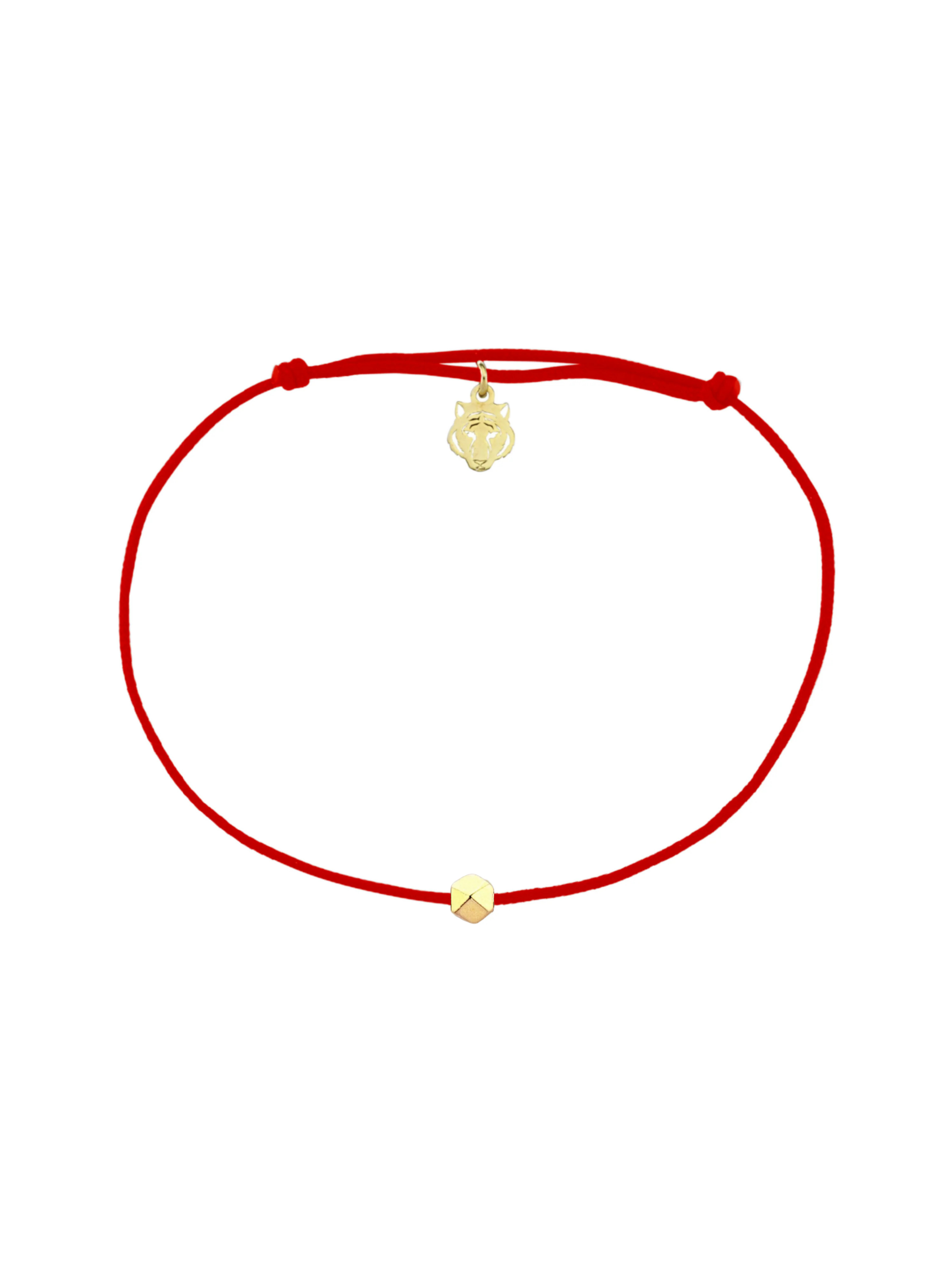 Gold Plated Silver Red Rope Bracelet