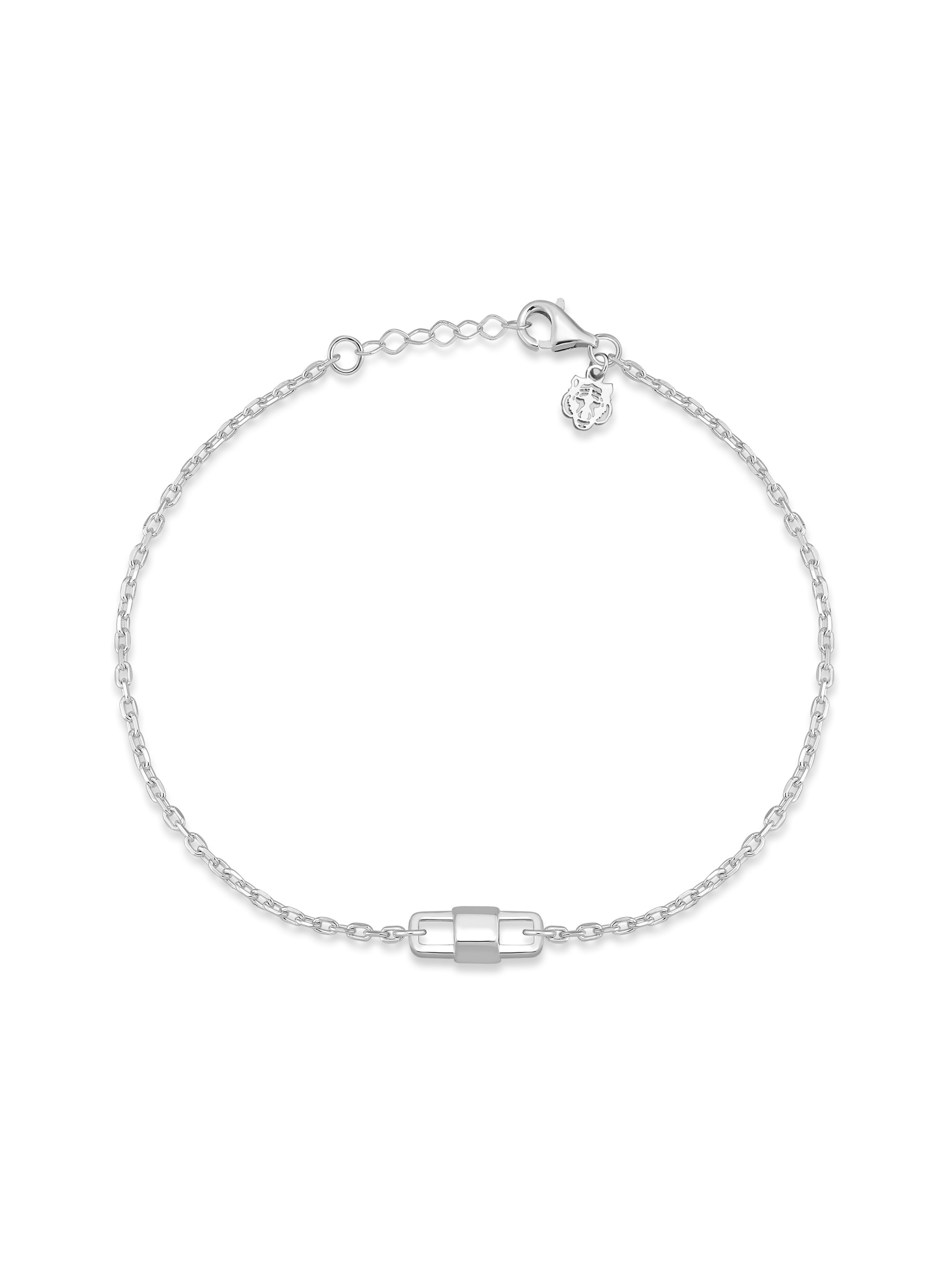 Gümüş Kaplan Charm Capsule Zincir Bileklik