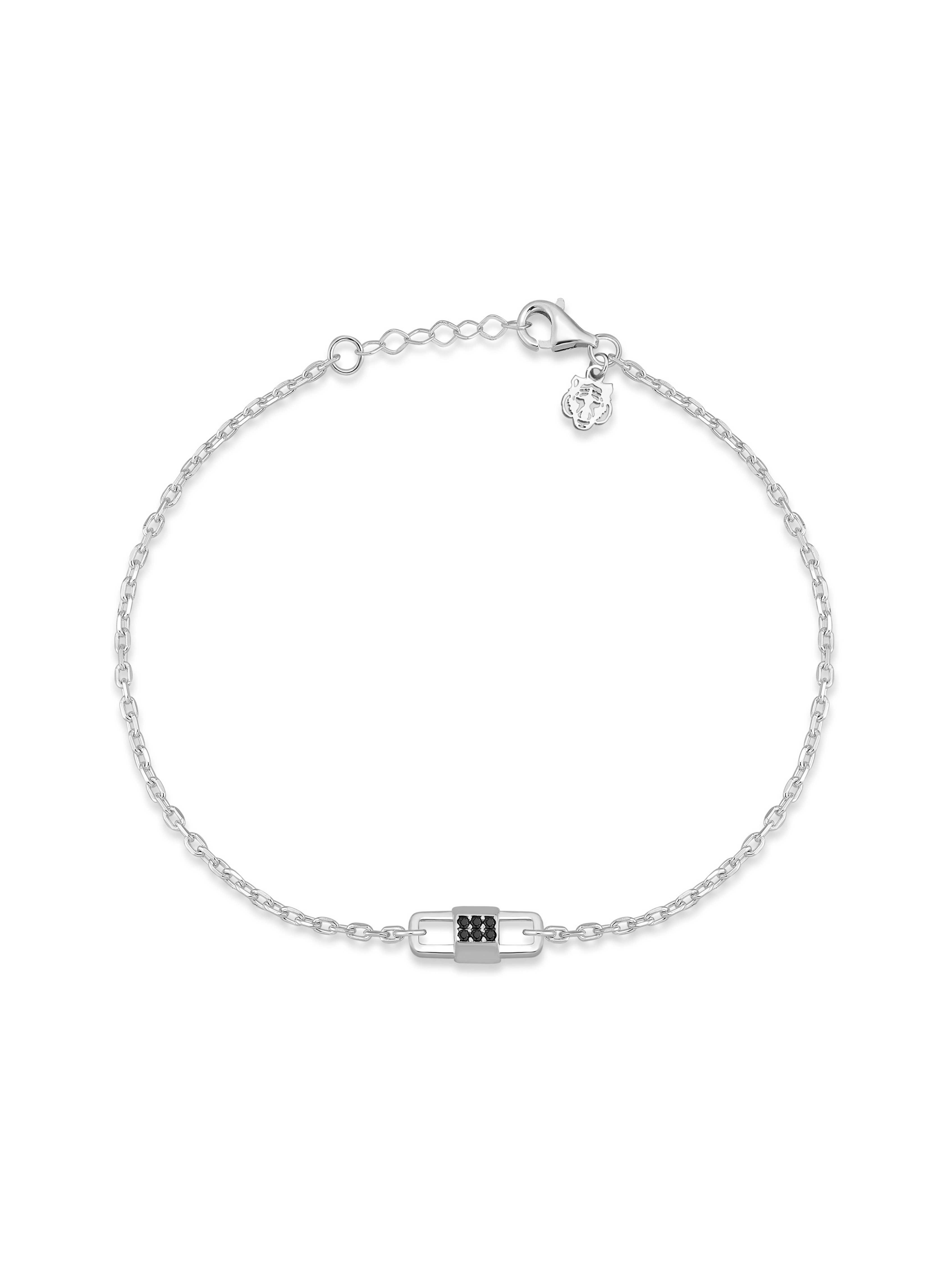 Gümüş Kaplan Charm Taşlı Capsule Zincir Bileklik