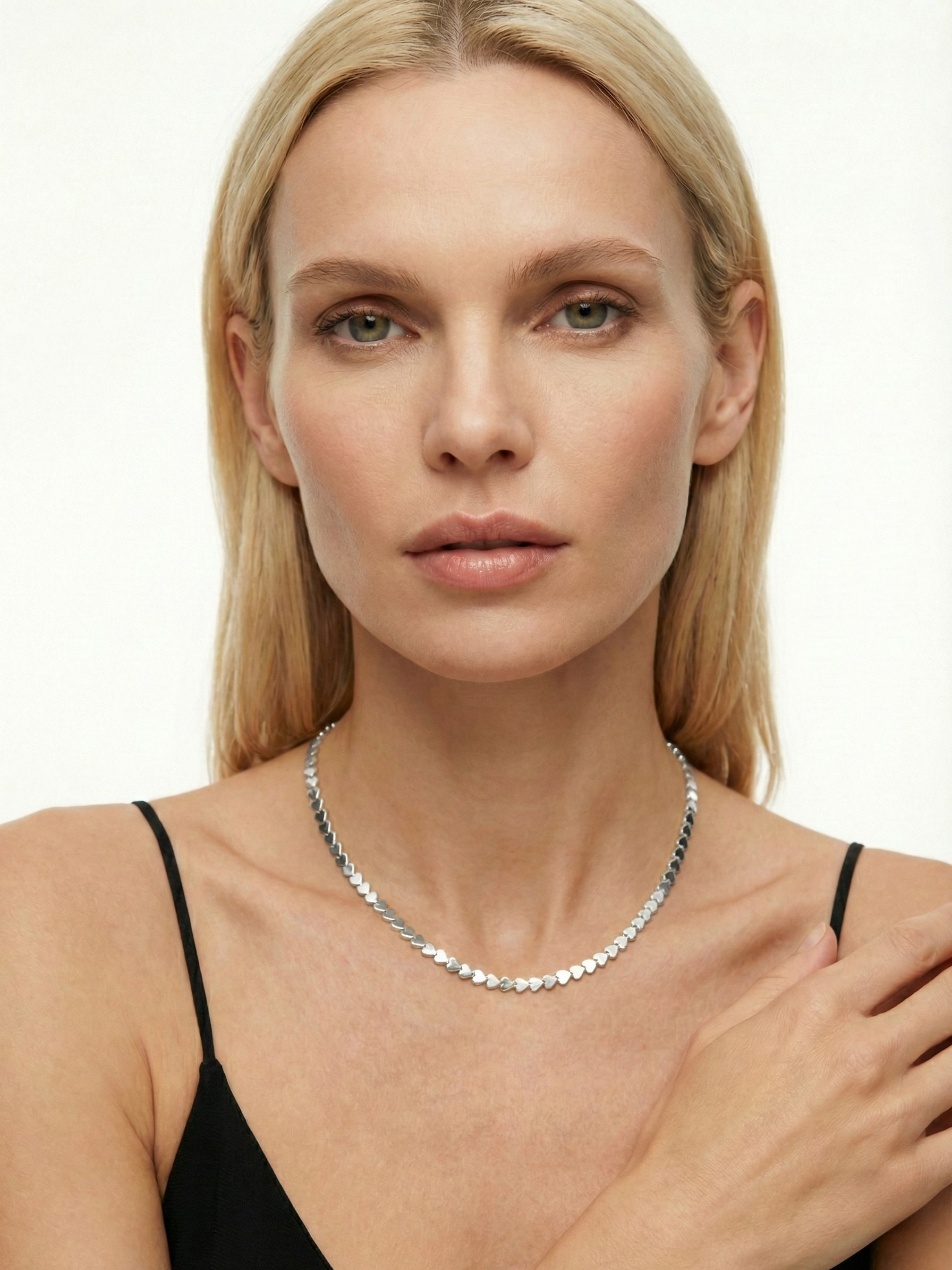 Gümüş Kaplan Charm Heart Kolye