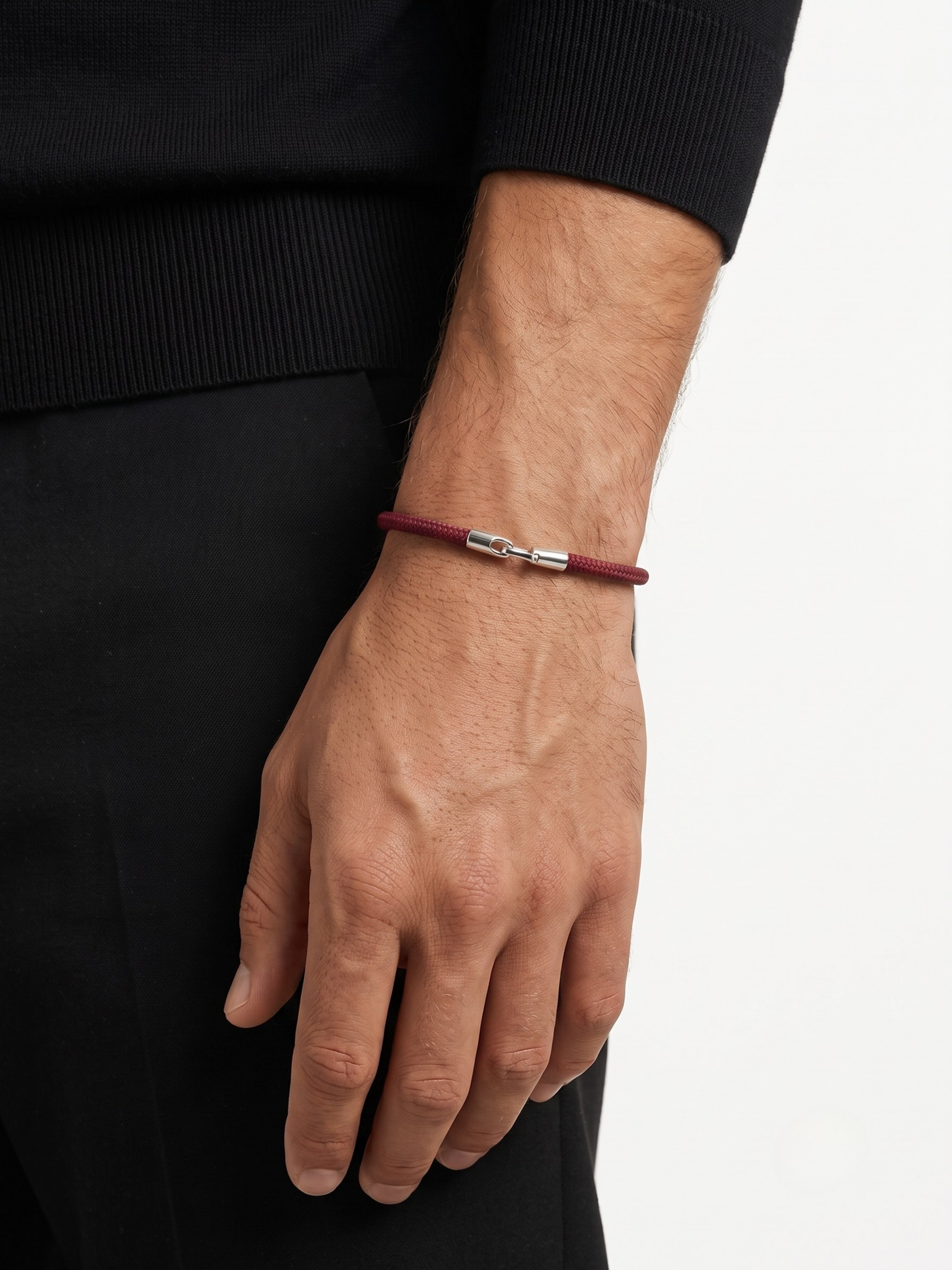 Locklink Bordo İp Bileklik