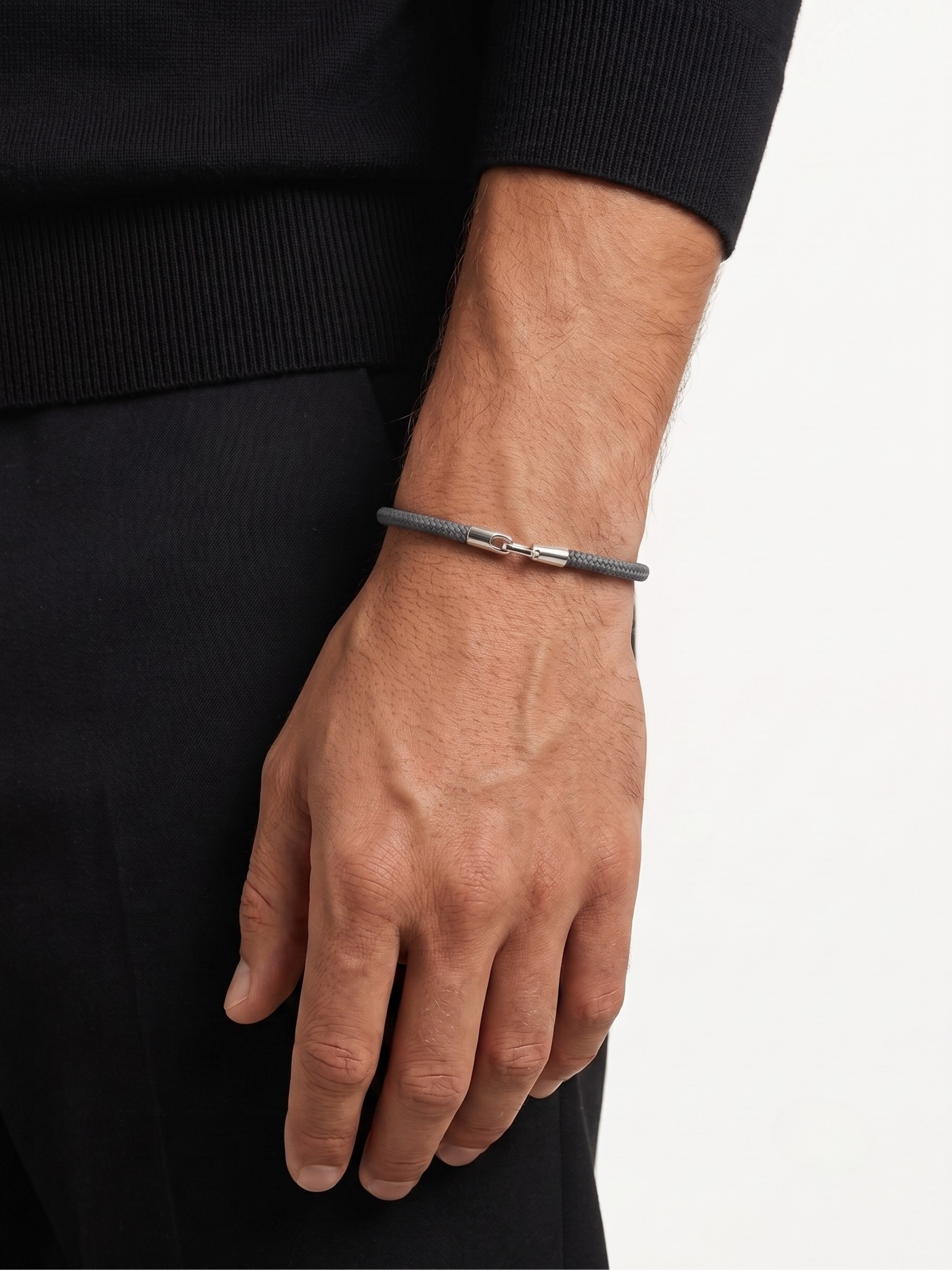 Locklink Gri İp Bileklik