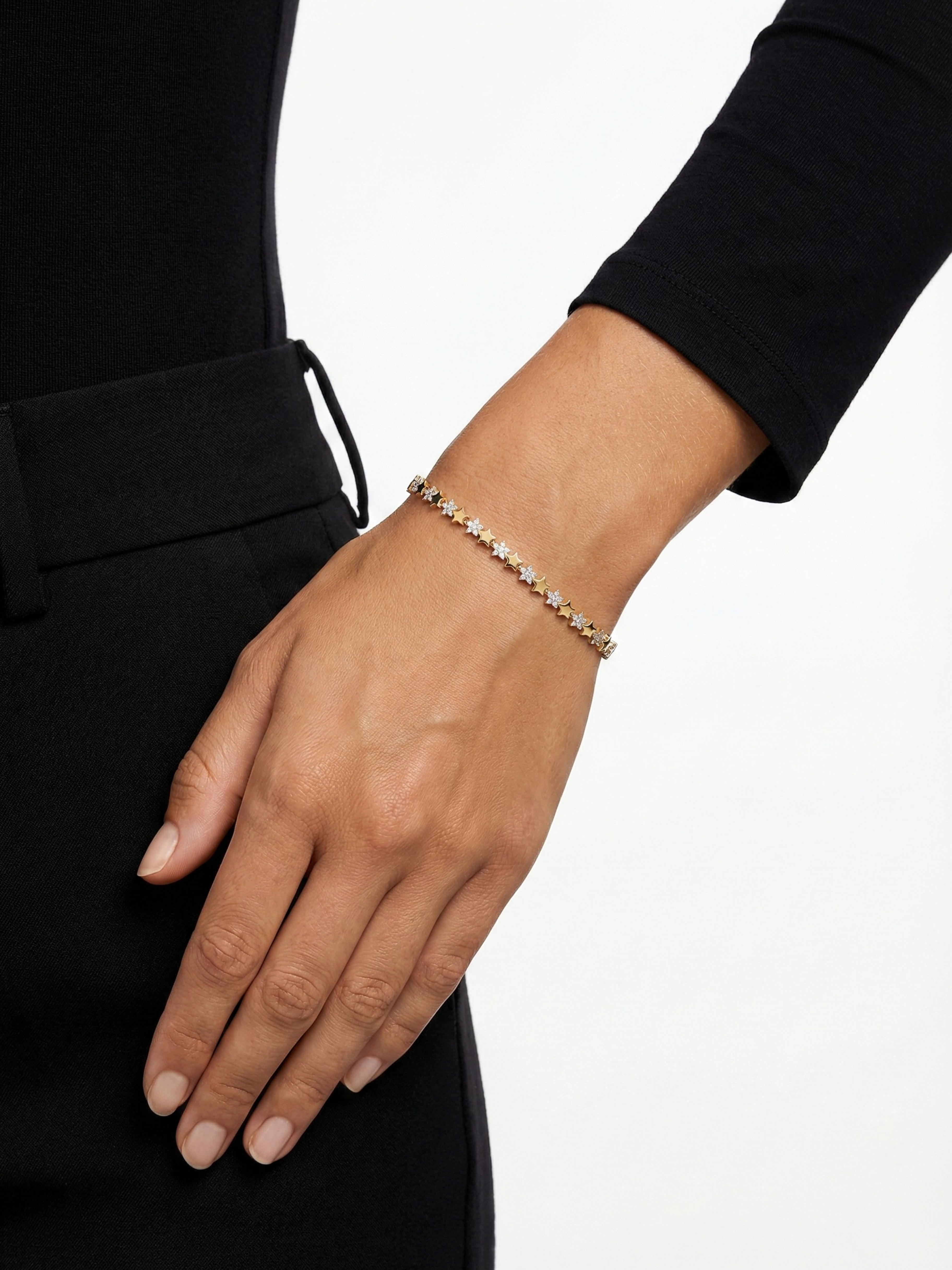 Altın Kaplama Kaplan Charm Starlight Bileklik