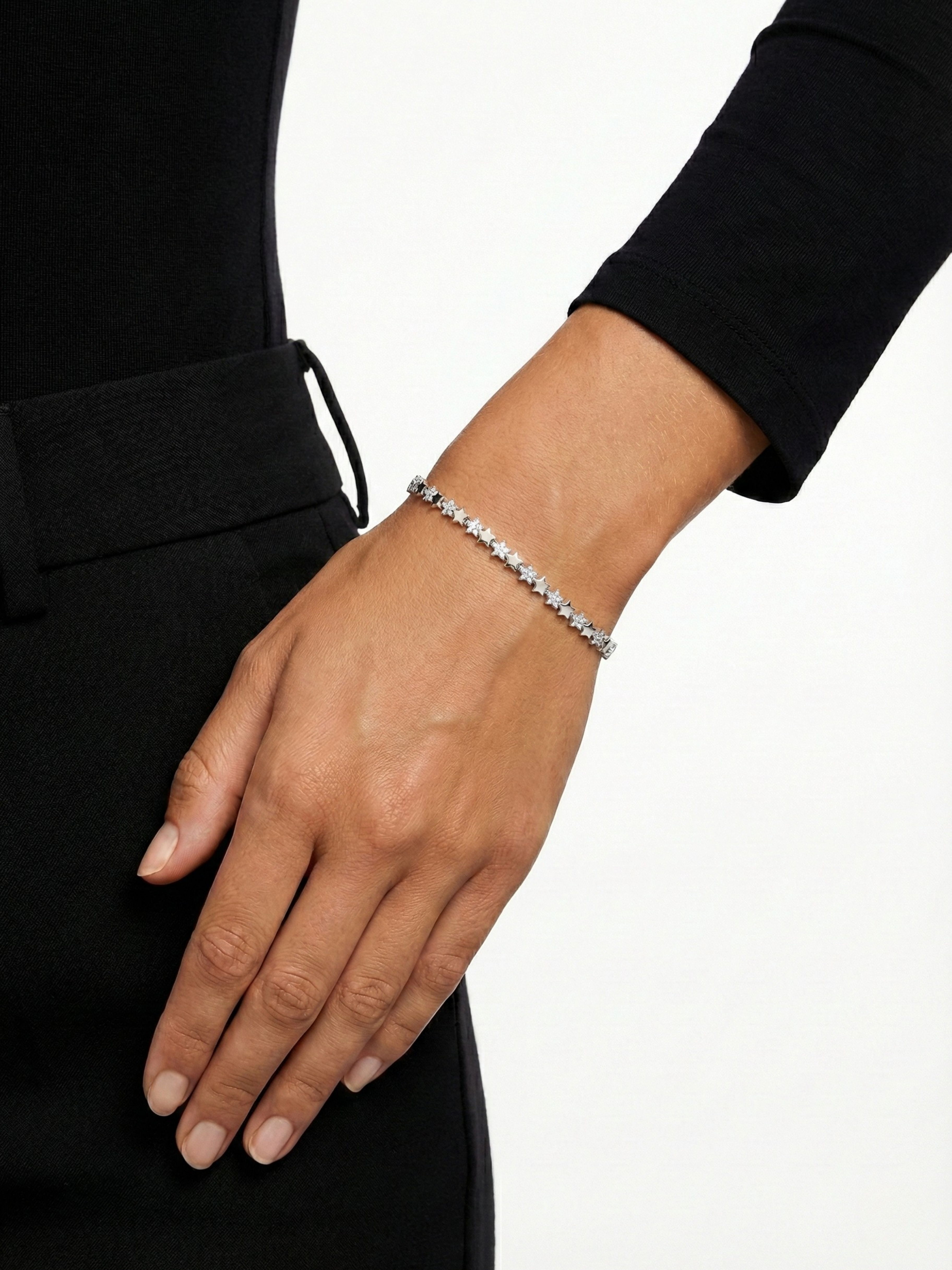 Gümüş Kaplan Charm Starlight Bileklik